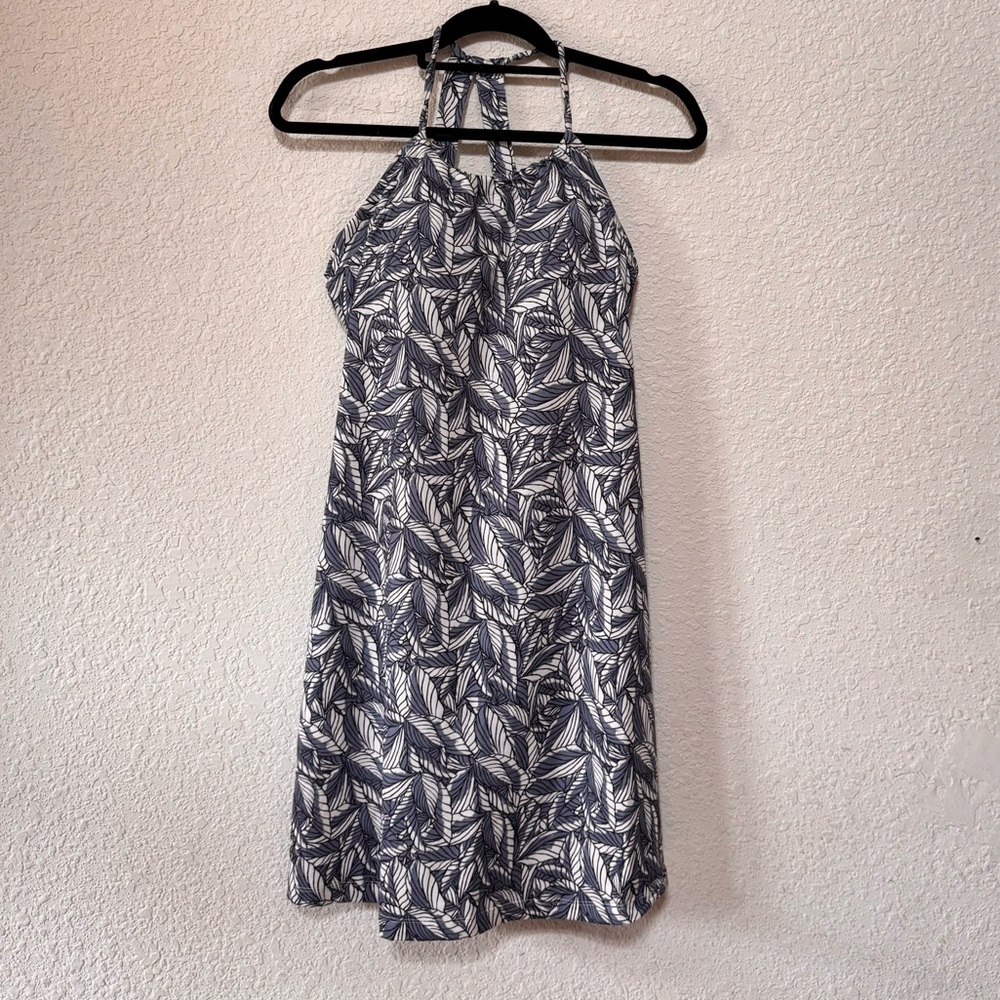 Eddie Bauer Blue and White Leaf  dress